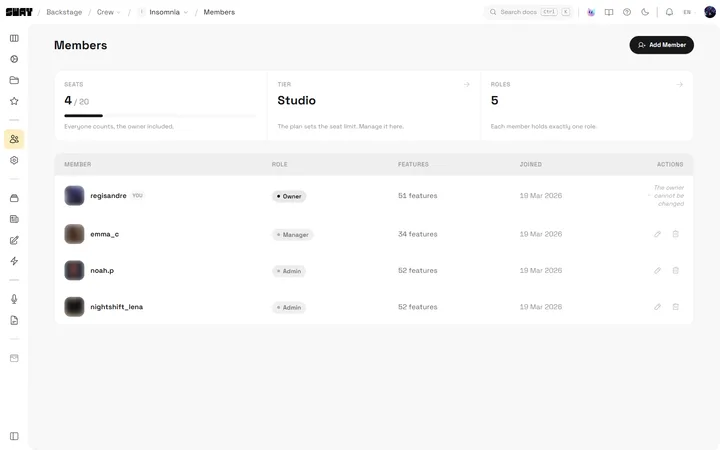 Add your team once, deploy them anywhere