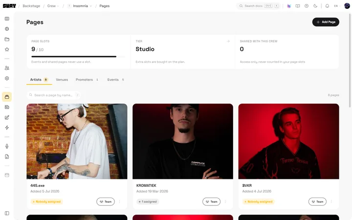 Every client page under one login