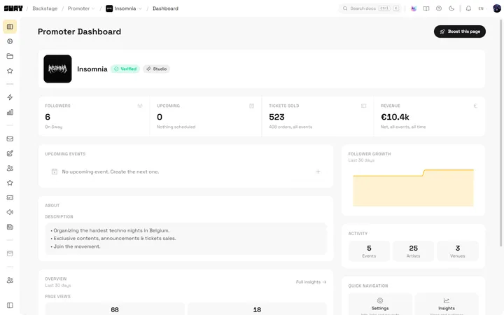 Know if your page is selling the second you log in