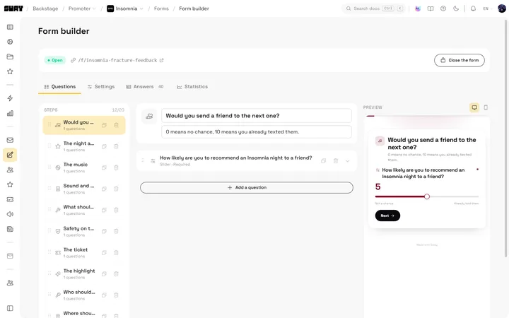 Ask your audience anything, in a form you build